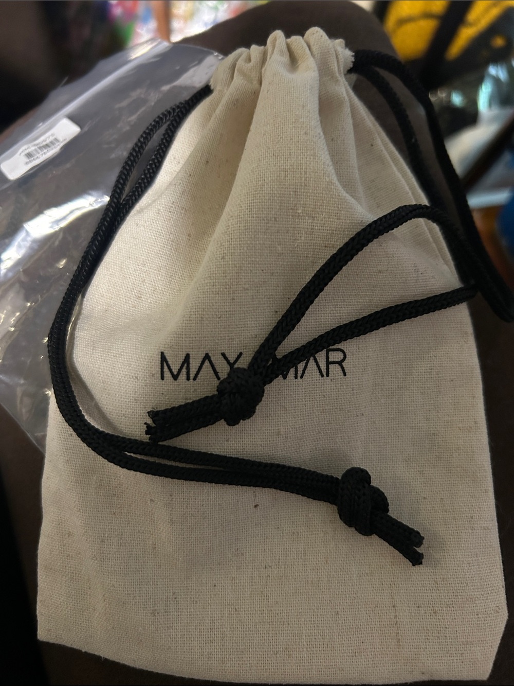 MAYAMAR Turquoise Beads Necklace Inial F NEW in Drawstring Pouch - Picture 7 of 7